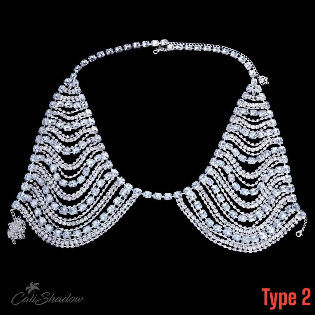 Chest Chain Body Jewelry Rhinestone Crystal Bra for Women Sexy Lingerie Bikini Top Outfit Accessories Gifts