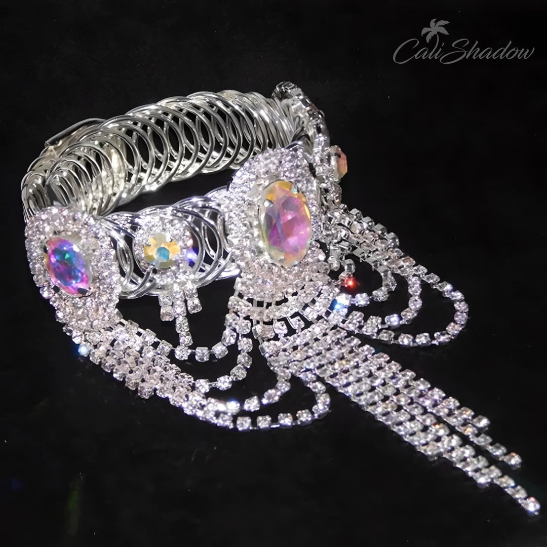 Crystal Tassel Arm Chain Bracelet Bridal Hand Accessories Boho Designer Bling Rhinestone Bangle Anklet Dress Jewelry