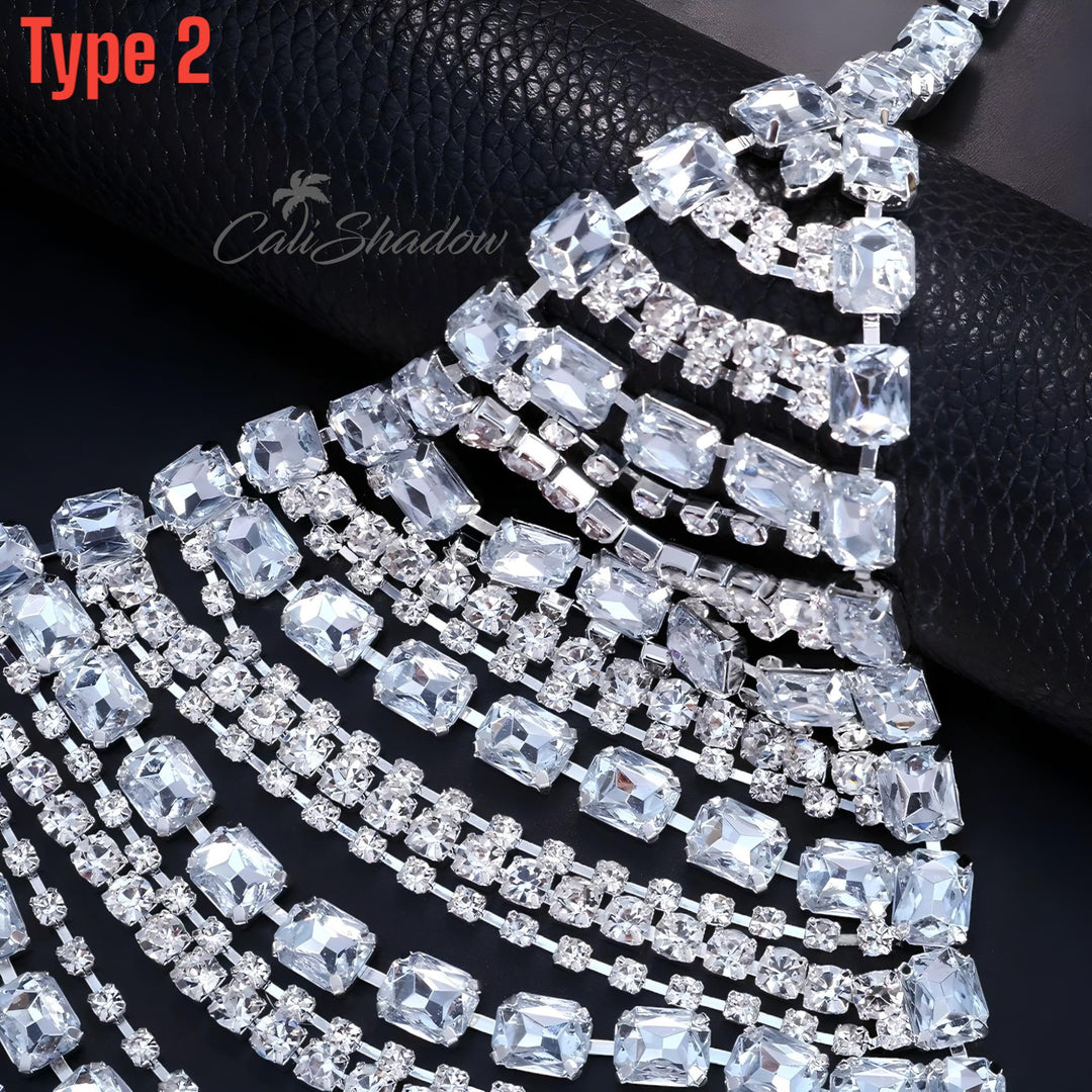 Chest Chain Body Jewelry Rhinestone Crystal Bra for Women Sexy Lingerie Bikini Top Outfit Accessories Gifts