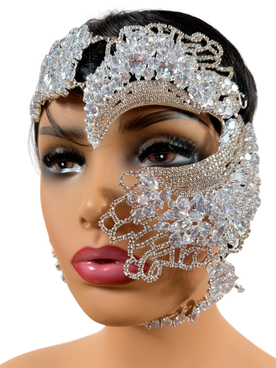 Rhinestone Mask Masquerade Masks Women Halloween Mask Venetian Mask Crystal Face Mask