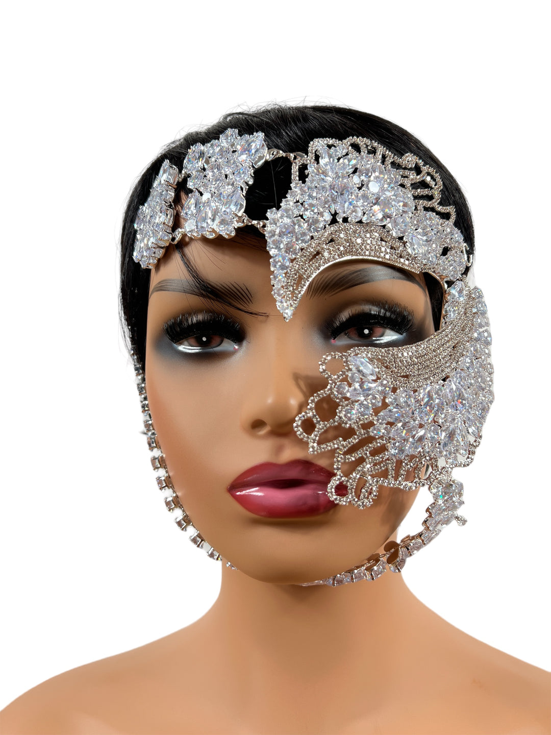 Rhinestone Mask Masquerade Masks Women Halloween Mask Venetian Mask Crystal Face Mask