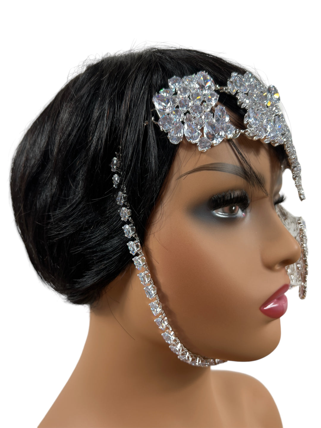 Rhinestone Mask Masquerade Masks Women Halloween Mask Venetian Mask Crystal Face Mask