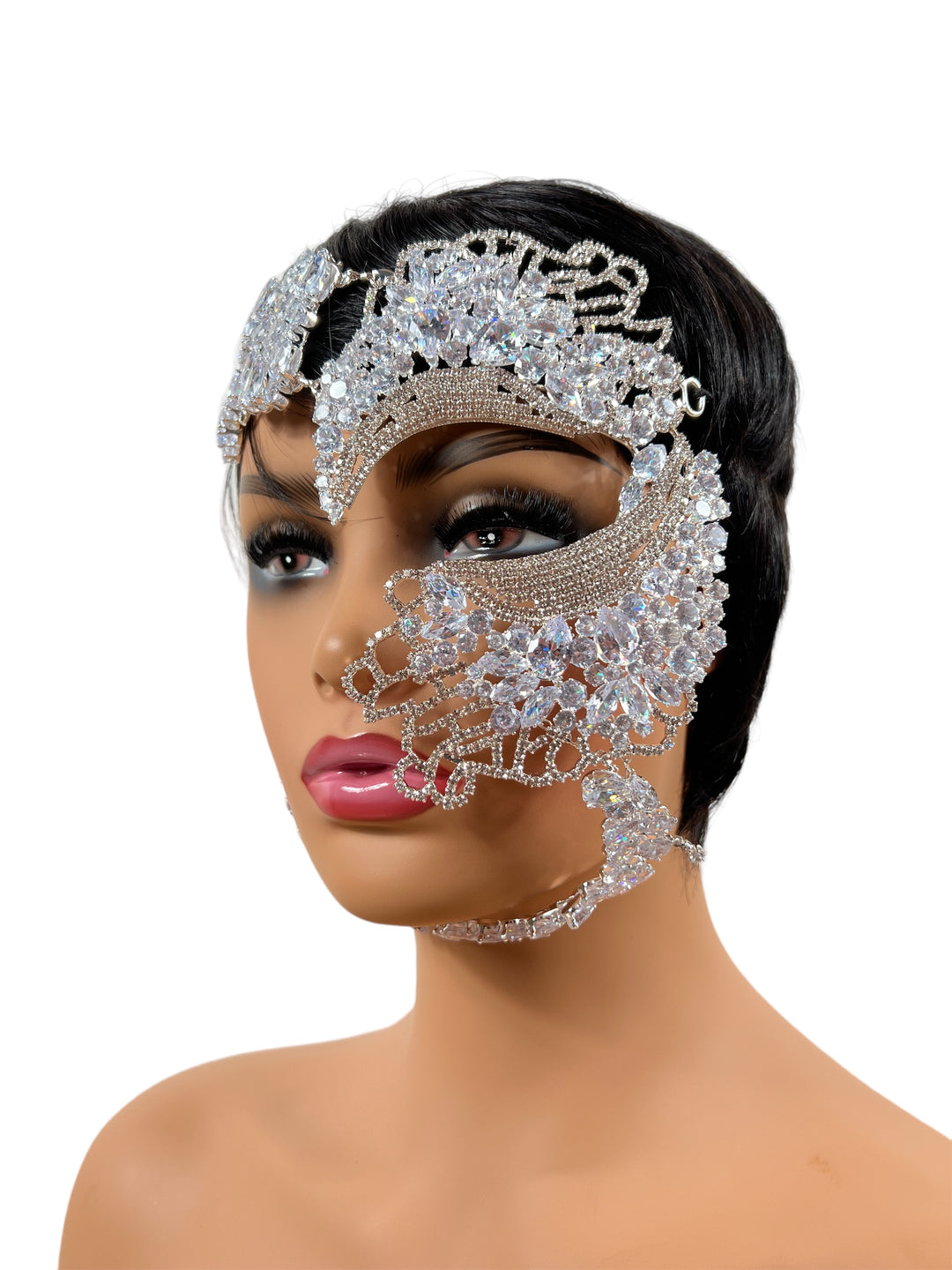Rhinestone Mask Masquerade Masks Women Halloween Mask Venetian Mask Crystal Face Mask
