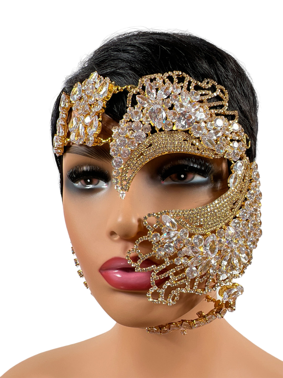 Rhinestone Mask Masquerade Masks Women Halloween Mask Venetian Mask Crystal Face Mask