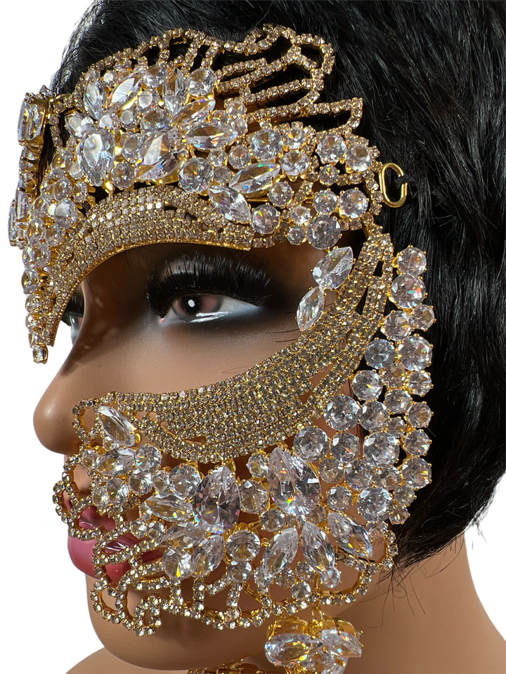 Rhinestone Mask Masquerade Masks Women Halloween Mask Venetian Mask Crystal Face Mask