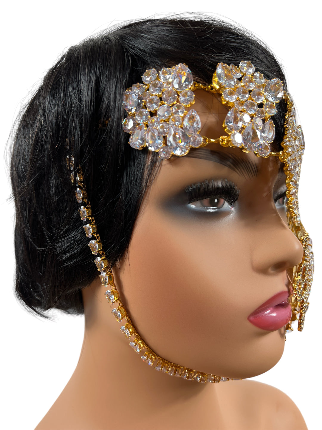 Rhinestone Mask Masquerade Masks Women Halloween Mask Venetian Mask Crystal Face Mask