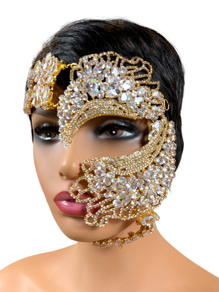 Rhinestone Mask Masquerade Masks Women Halloween Mask Venetian Mask Crystal Face Mask