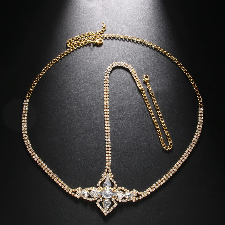 Geometric Crystal Forehead Chain Headband Wedding Accessories Elegant Jewelry Indian Bridal Hair Chain Women Headpiece