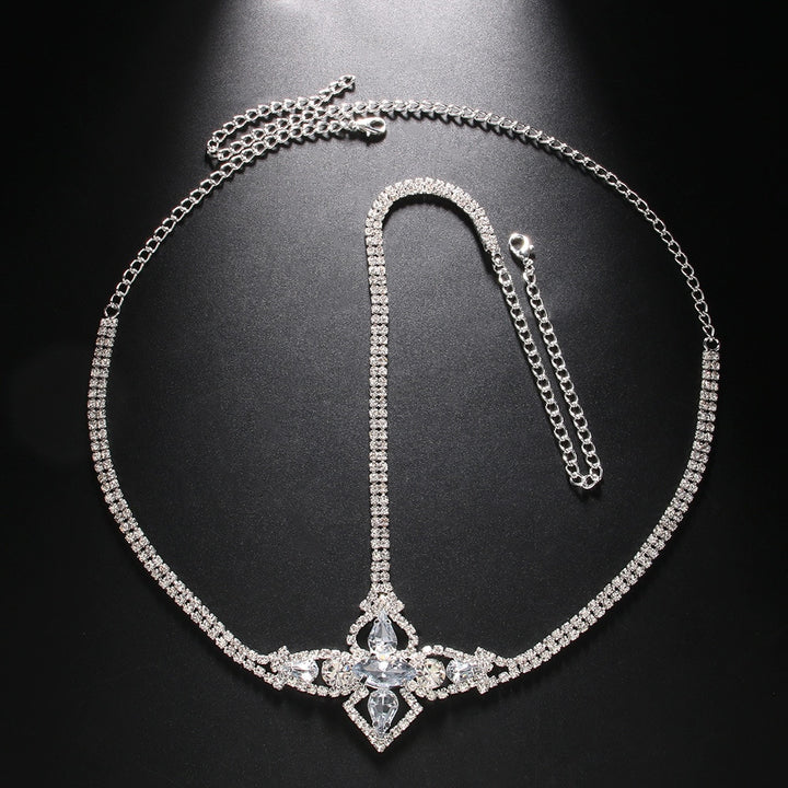 Geometric Crystal Forehead Chain Headband Wedding Accessories Elegant Jewelry Indian Bridal Hair Chain Women Headpiece
