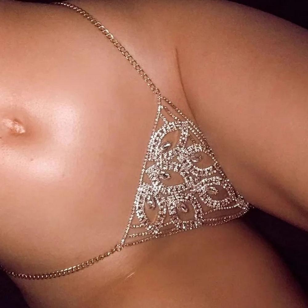 Bling Rhinestone Panties Body Chain Crystal Thong Women Bikini Body Jewelry Lingerie Waist Chain