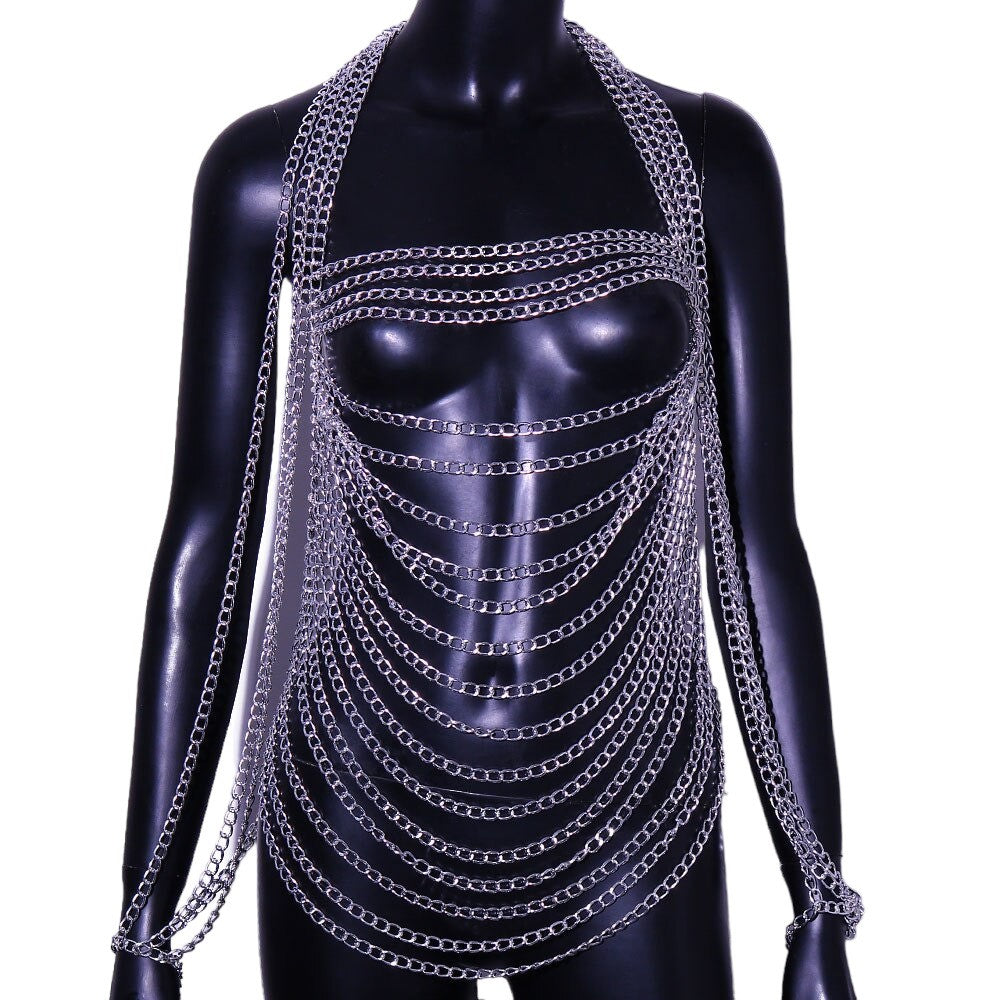 Sexy Layered Bodysuit Women Clothe Underwear Dresses Hip Body Chain Belt Jewelry