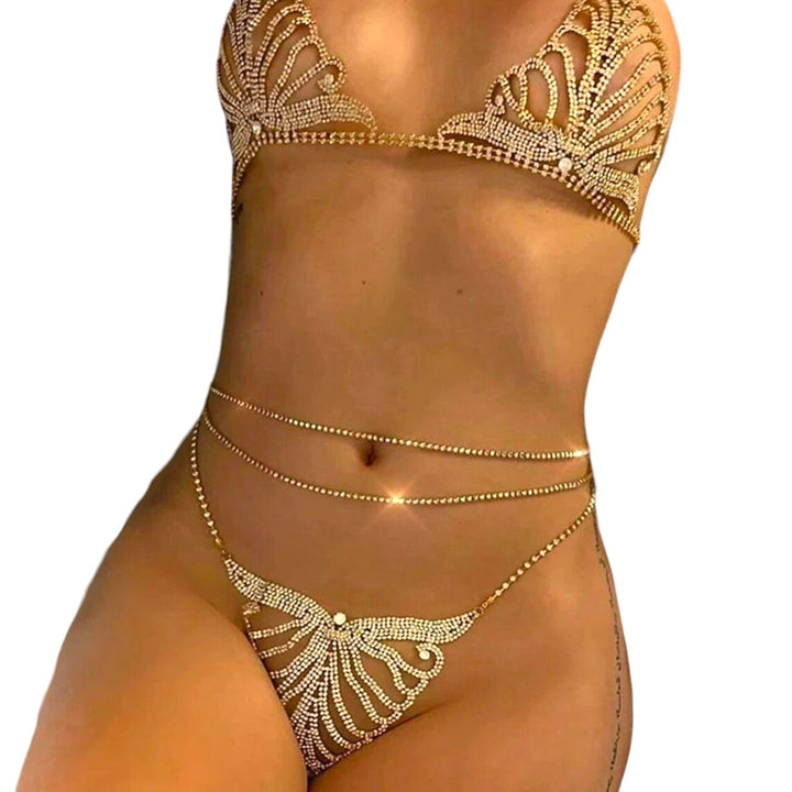 Crystal Lingerie Chain for Women Bling Rhinestone Bra Body Chain Body Jewelry
