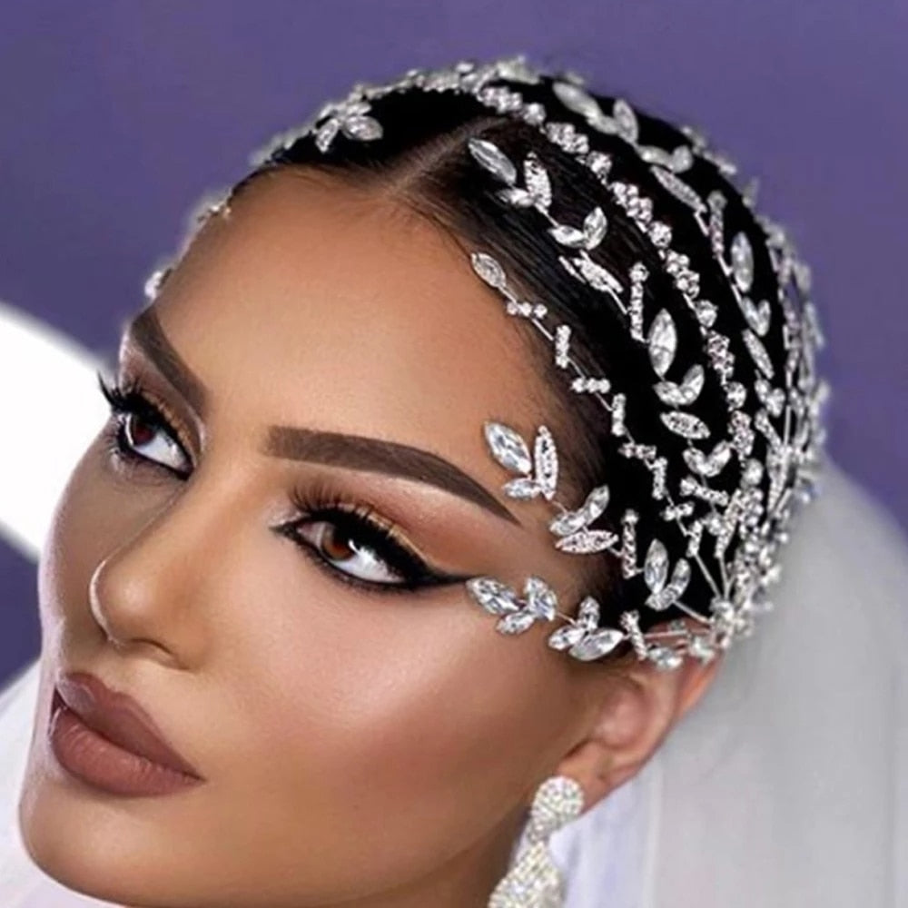 Bridal Headband Wedding Cubic Zirconia Headpieces Bride Prom Hair Vine Pageant Hair Accessories for Women Bridesmaid Hair Jewelry