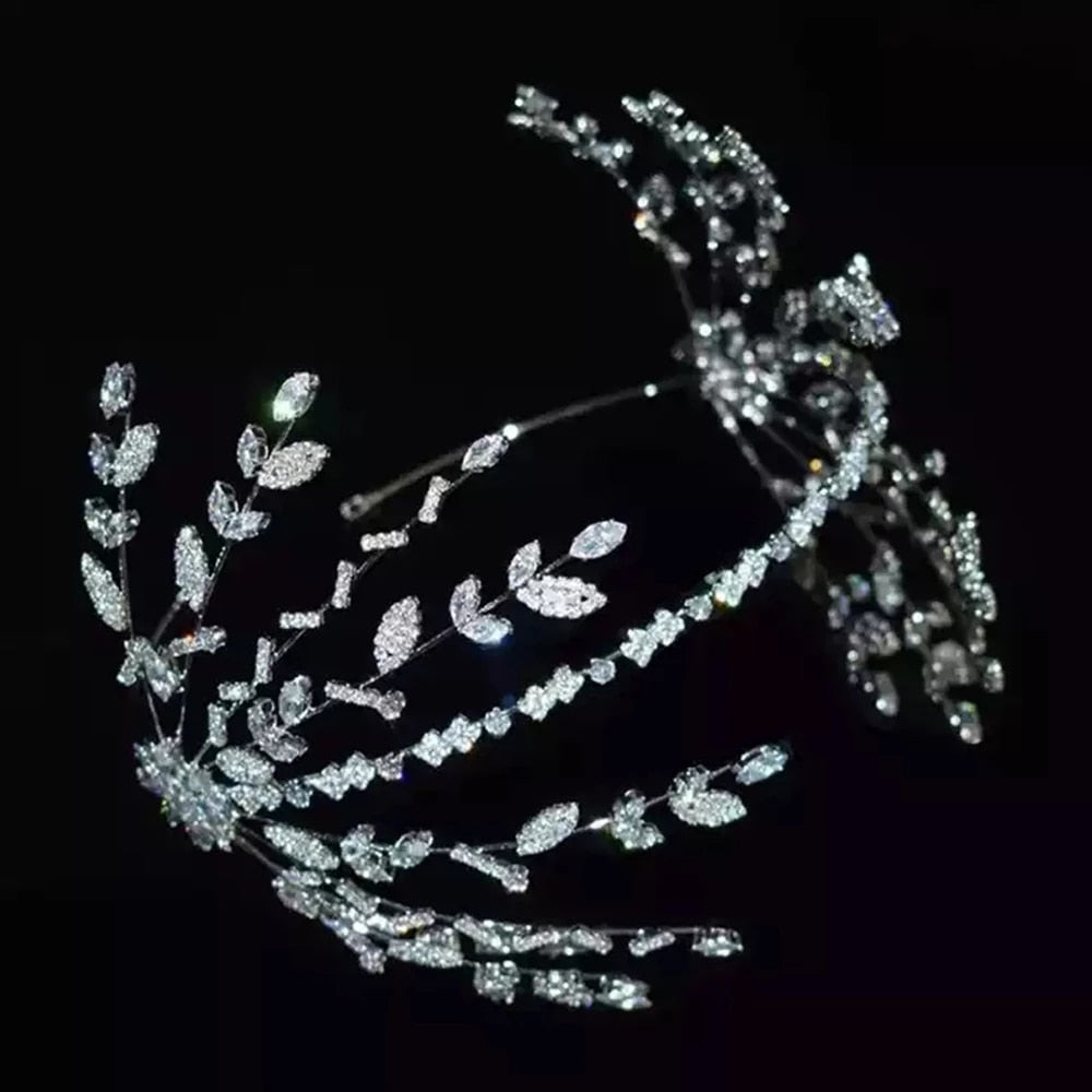 Bridal Headband Wedding Cubic Zirconia Headpieces Bride Prom Hair Vine Pageant Hair Accessories for Women Bridesmaid Hair Jewelry