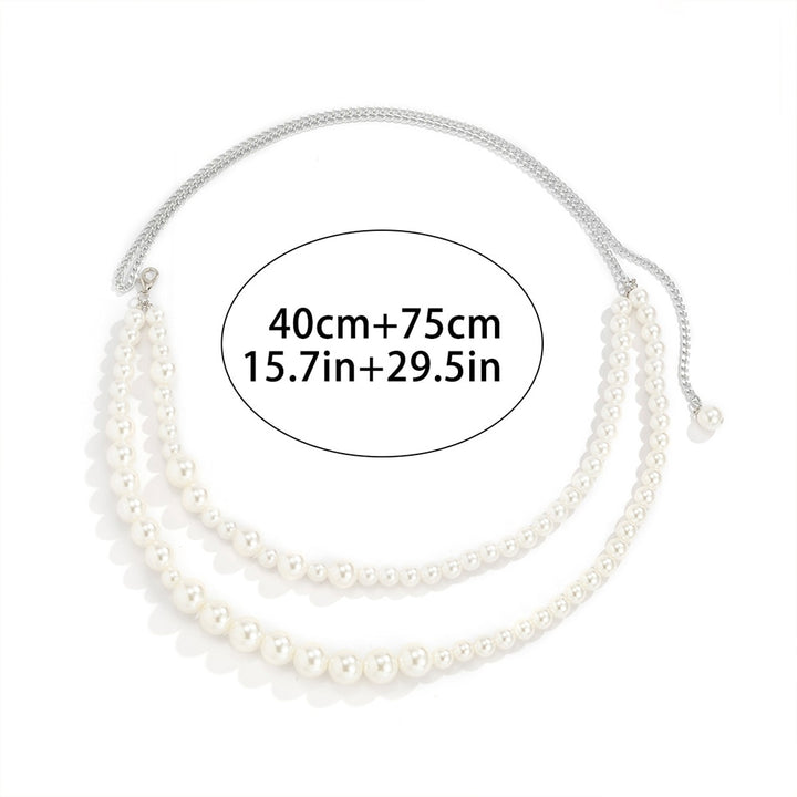 Imitation Pearls Body Chain Harness for Women Waist Chain Bikini Bra Jewelry