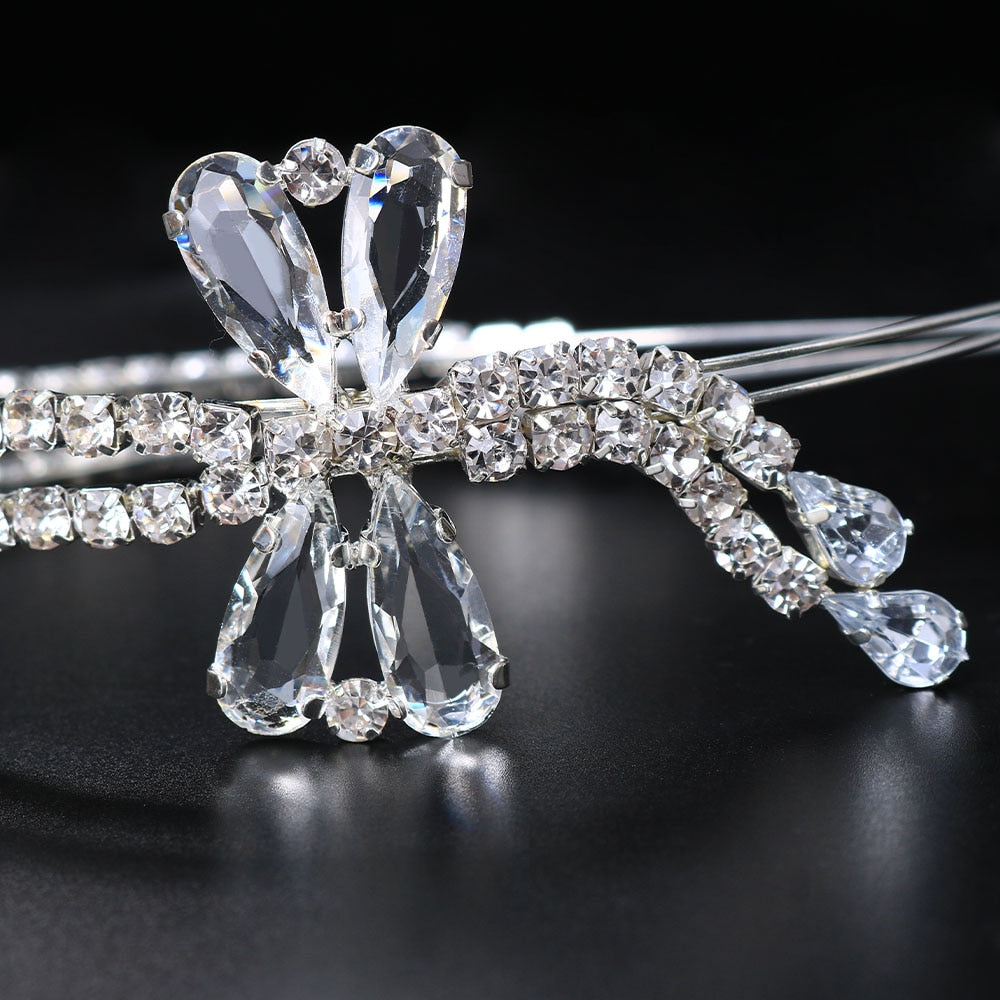 Crystal Dragonfly Hair Band Headband Headwear Bride Accessories Rhinestone Wedding Hair Jewelry