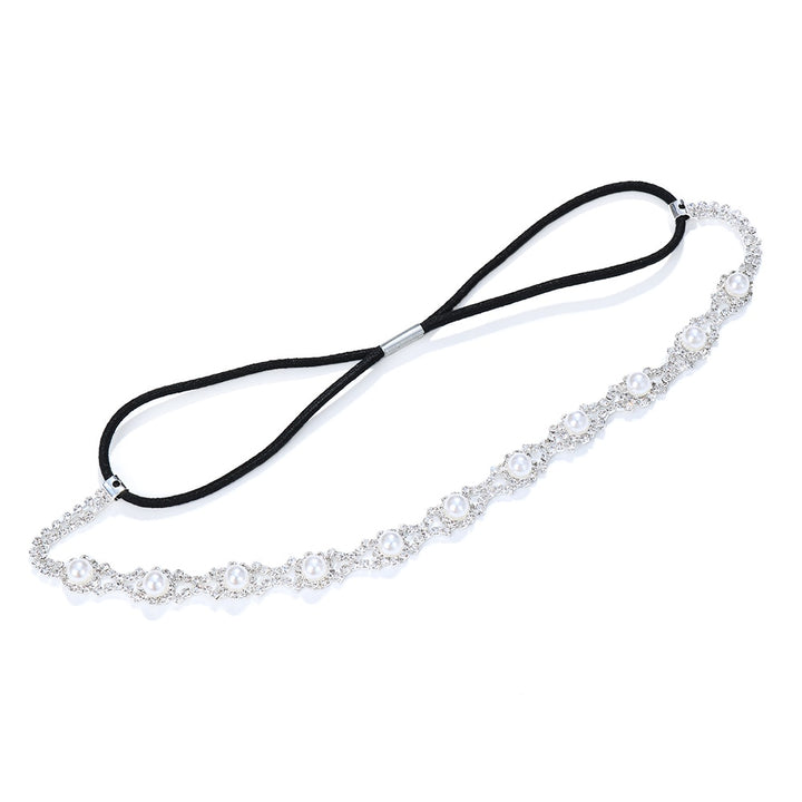 Elastic Rhinestone Headband Wedding Bridal Hair Chain Pearl Crystal Hair Band Head Chain Accessories