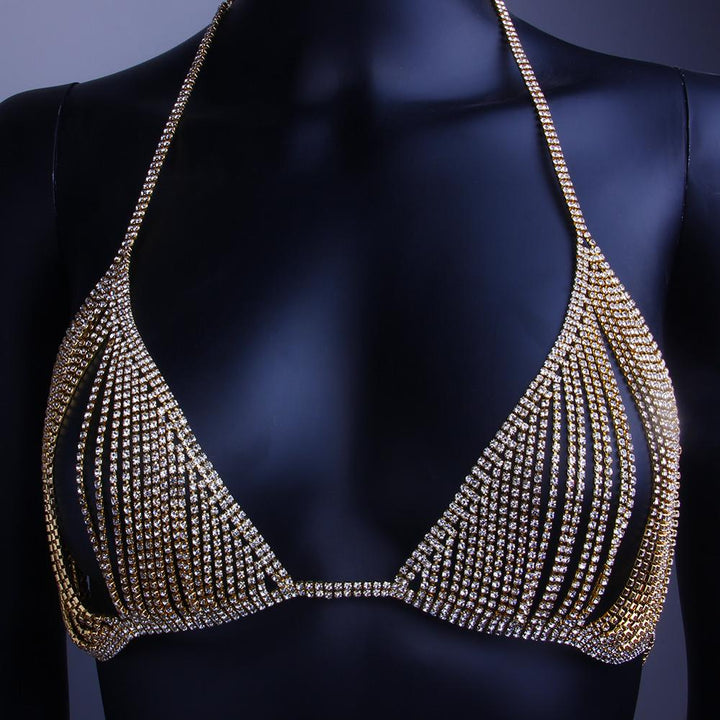 Rhinestone Body Chain Bra Thong Accessories Women Crystal Underwear Body Jewelry