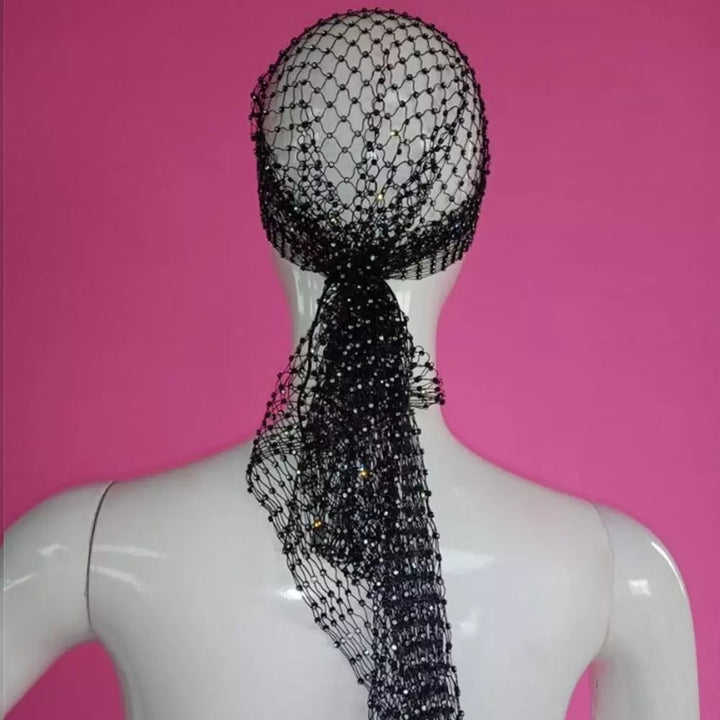 Fashion Mesh Rhinestone Head Scarf Headwraps Bling Crystal Headbands Headwear