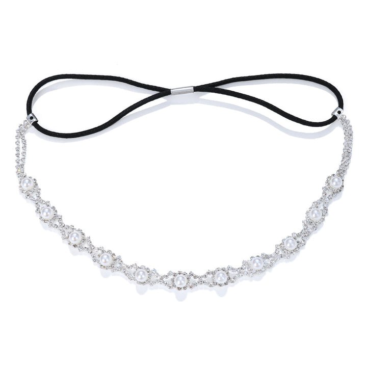 Elastic Rhinestone Headband Wedding Bridal Hair Chain Pearl Crystal Hair Band Head Chain Accessories