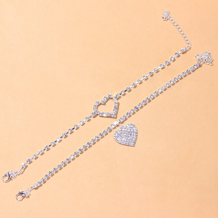 2 Pieces Set Bohemian Heart Anklets Foot Bracelet Chain Love Ankle Bracelet Jewelry