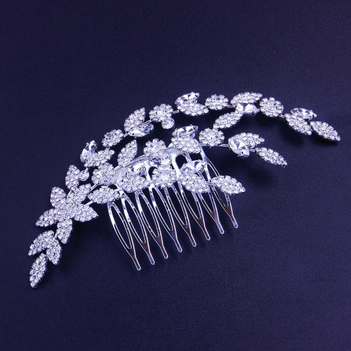 Luxury Leaf Rhinestone Hair Combs Hair Accessories Women Flower Bridal Hair Piece Wedding Headpiece Tiara