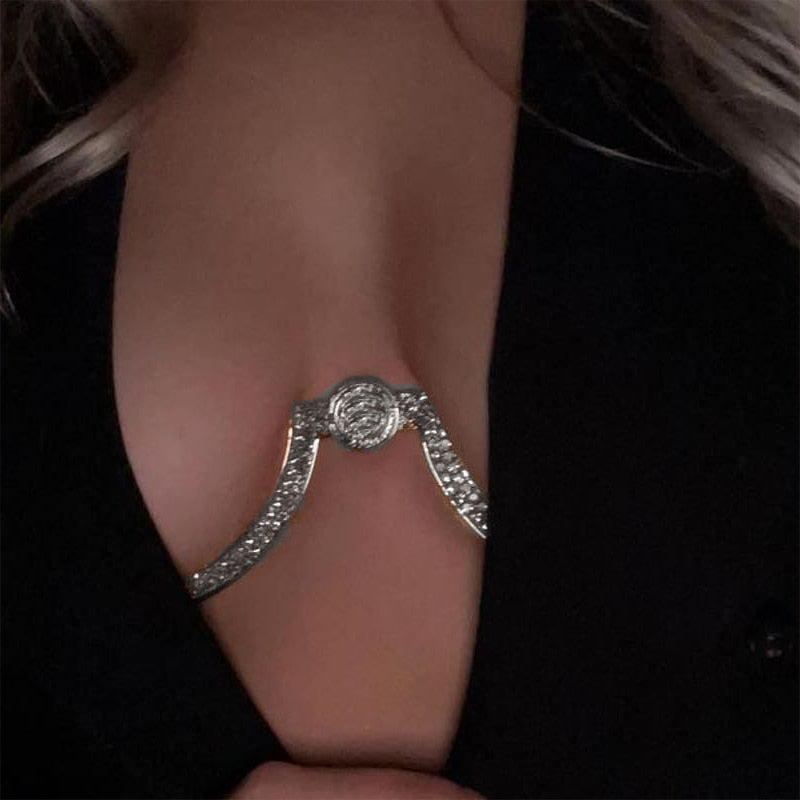 Zircon Tassel Breast Chain Women's Accessories Bra Top Fashion Shiny Rhinestone Body Chain Body Jewelry