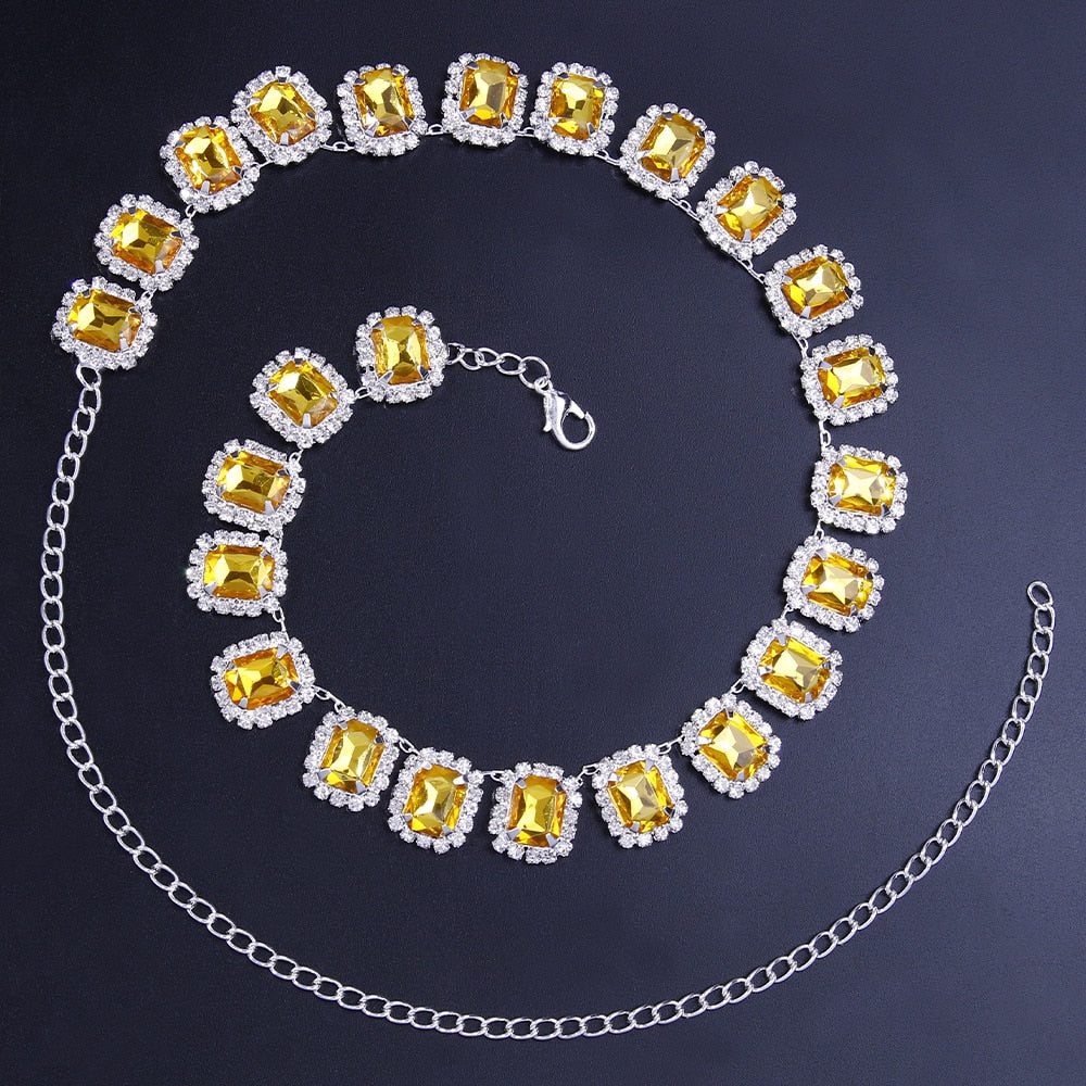 Crystal Rhinestone Choker Necklace Men Women Bling Big Necklaces Unisex Jewelry