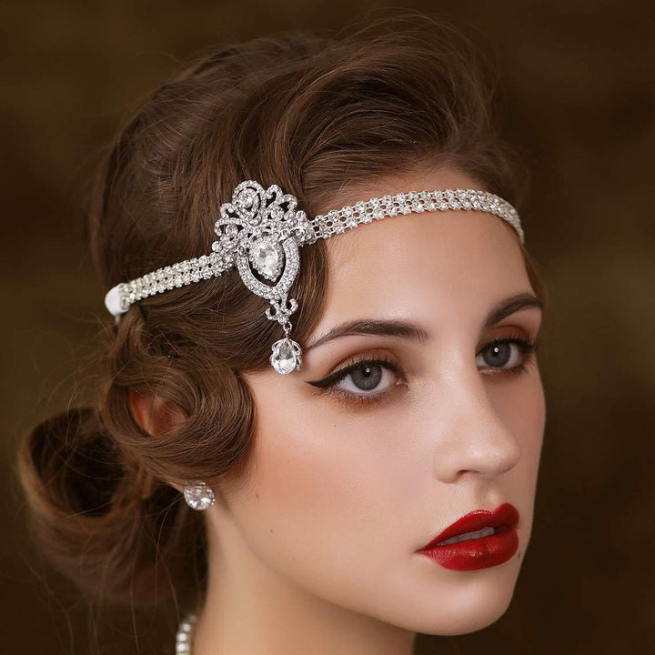 Hair Tie Crystal Hair Band Vintage Zircon Bridal Head Chain Elastic Headband Rhinestone Headwear Hair Jewelry