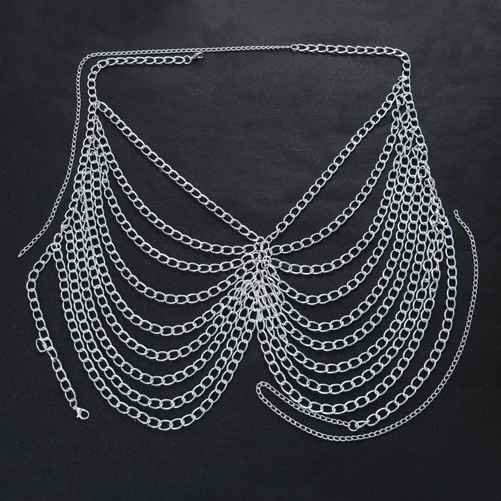 Noval Metal Bra Chest Chain Top for Women Club Breast Jewelry Punk Gothic Lingerie Chains Harness Body Chain Bikinis Body Jewelry