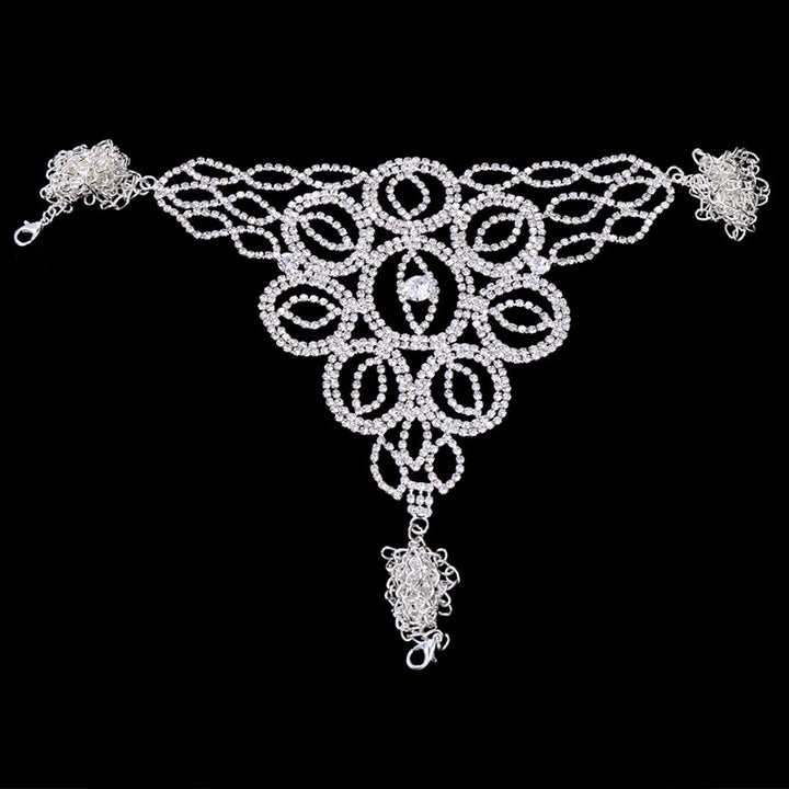 Evil Eye Underwear Set Women Crystal Panties Waist Body Chains Bra Chest Thong Exotic Accessories Body Jewelry