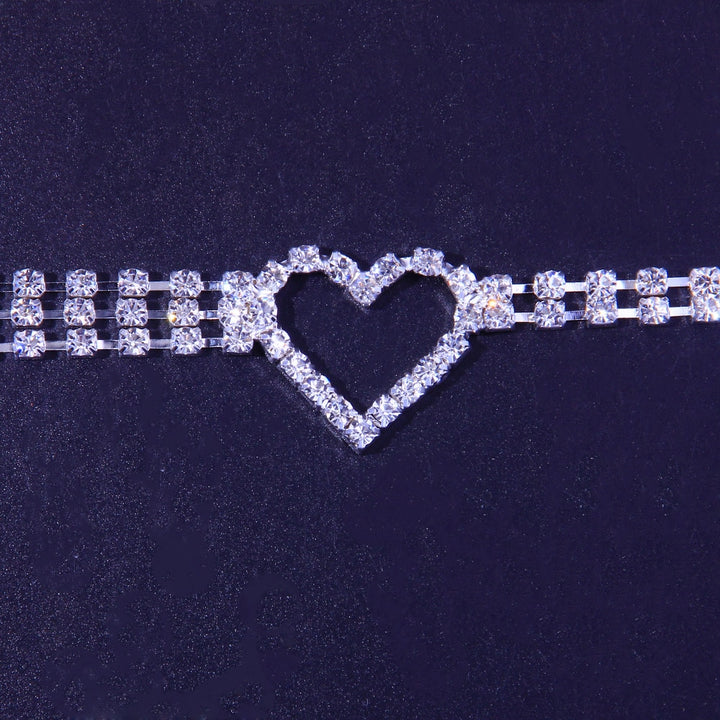 Rhinestone Heart Waist Chain Belt Body Chain Women Belly Multilayer Body Jewelry