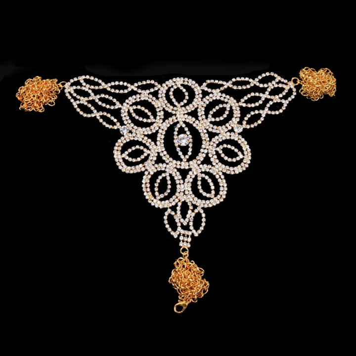 Evil Eye Underwear Set Women Crystal Panties Waist Body Chains Bra Chest Thong Exotic Accessories Body Jewelry