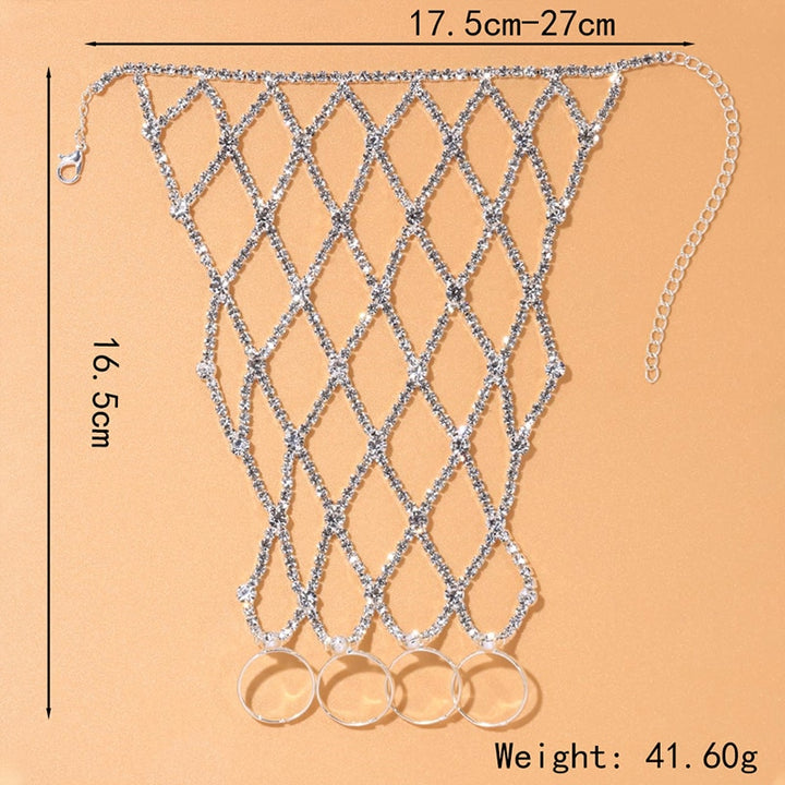 Ring Finger Mesh Linked Bracelet Jewelry Rhinestone Hand Chain Bangles for Women