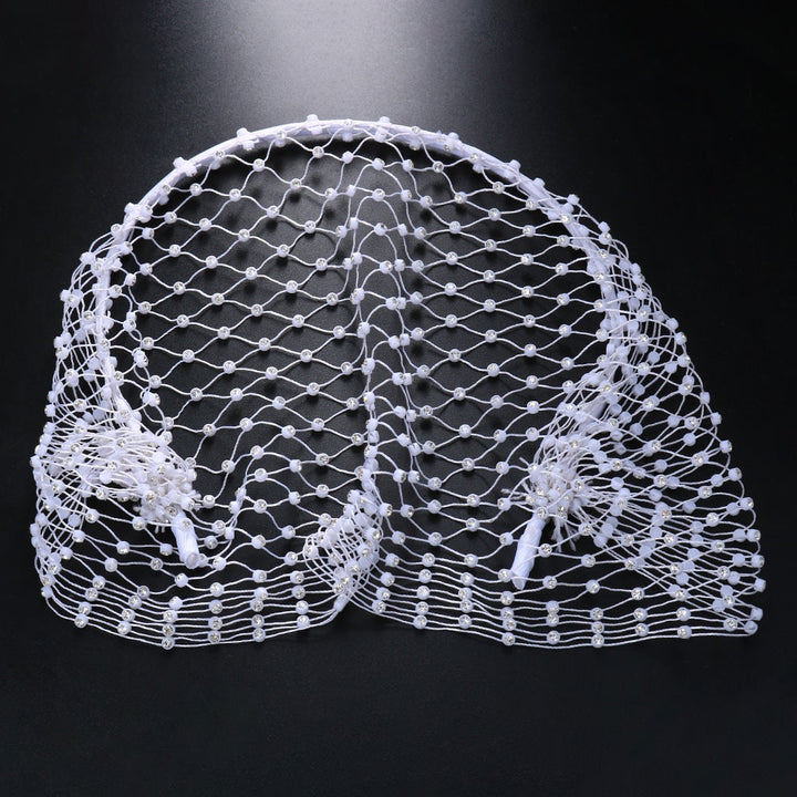 Mesh Headband Veil Crystal Black Face Net Mask Holloween Mask Hair Jewelry Women Masquerade Cover Face Shield Face Accessories