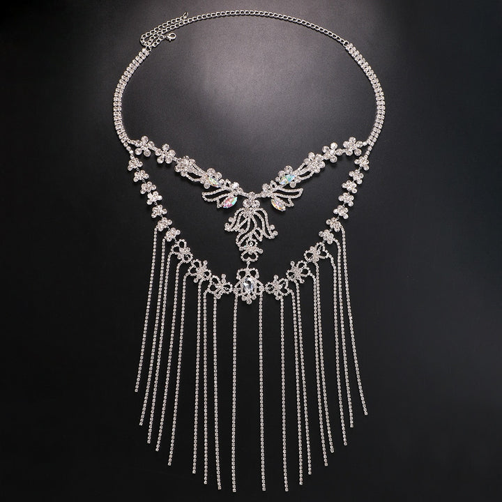 Crystal Face Chain Costumes Halloween Mask for Women Headpiece Tassel Hair Jewelry Face Jewelry Rhinestone