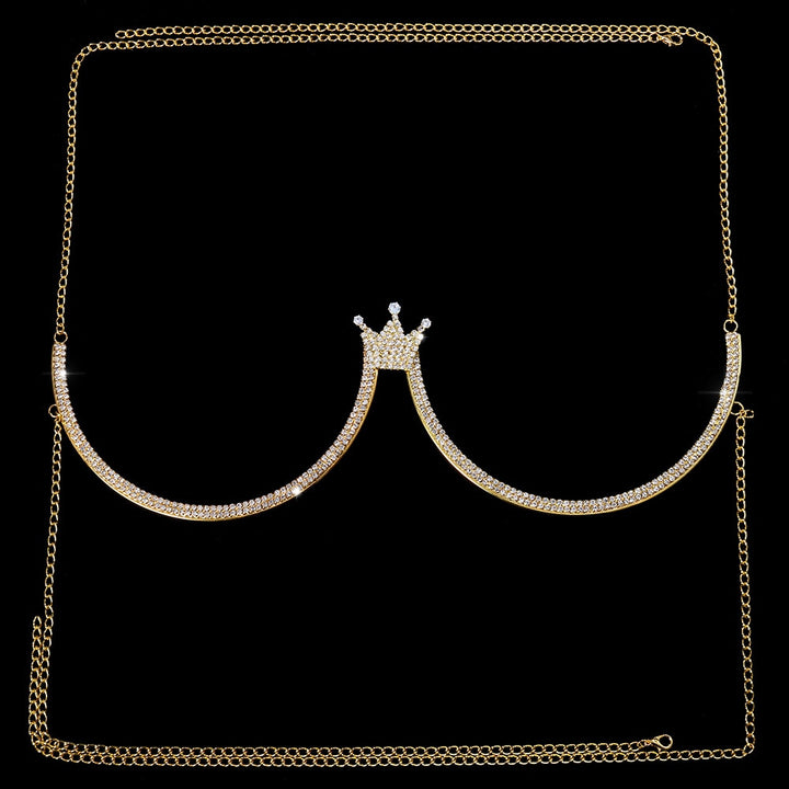 Crown Chest Bracket Bras Chain Harness Chest Chain Women Body Jewelry Rhinestone