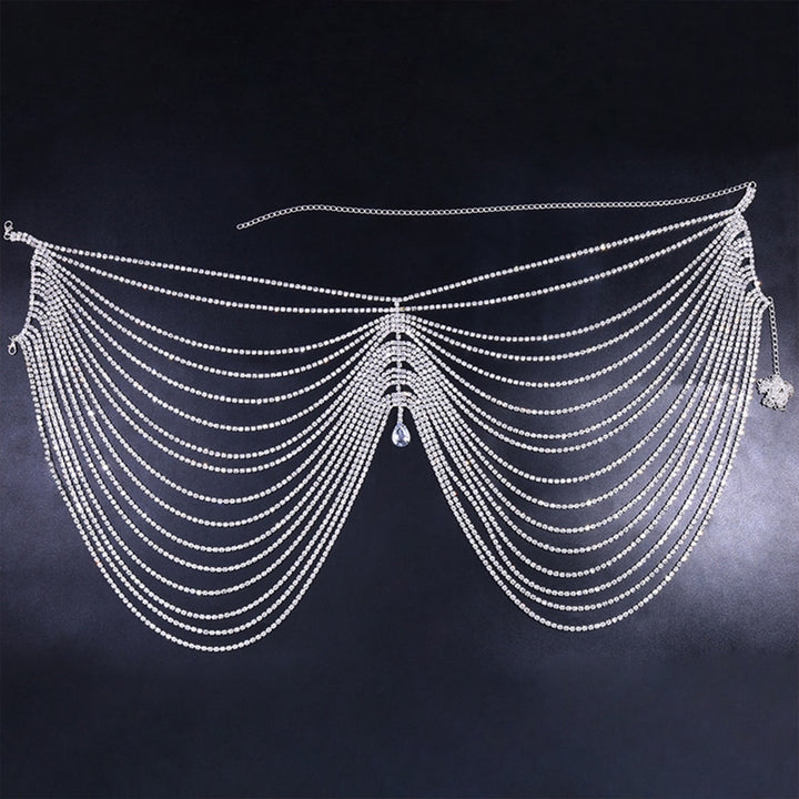 Multilayer Rhinestone Hip Chain Lingerie Women Crystal Waist Chain Body Jewelry Body Chain