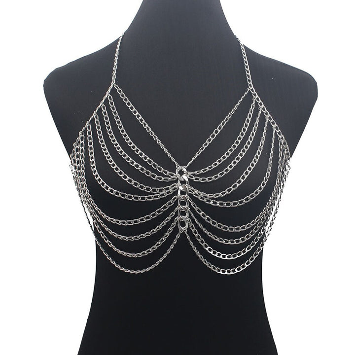 Noval Metal Bra Chest Chain Top for Women Club Breast Jewelry Punk Gothic Lingerie Chains Harness Body Chain Bikinis Body Jewelry