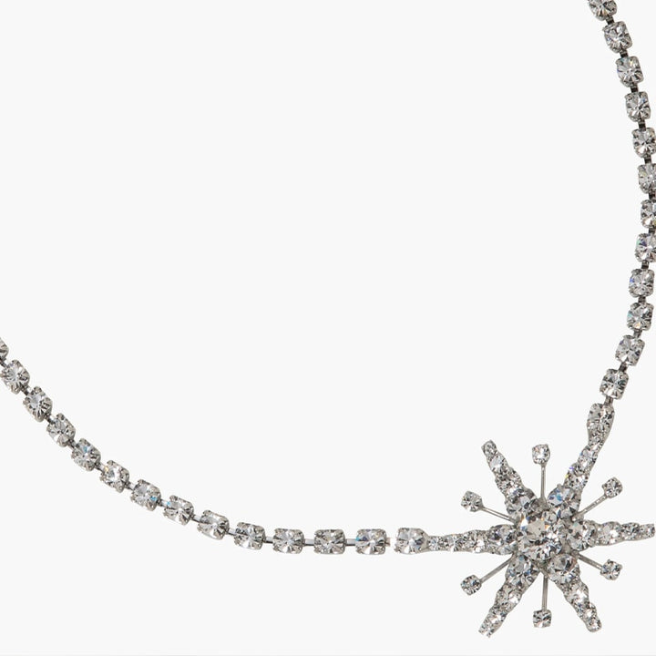Bohemian Star Rhinestone Necklace Choker Jewelry for Women Tennis Chain Choker Wedding Crystal Necklace