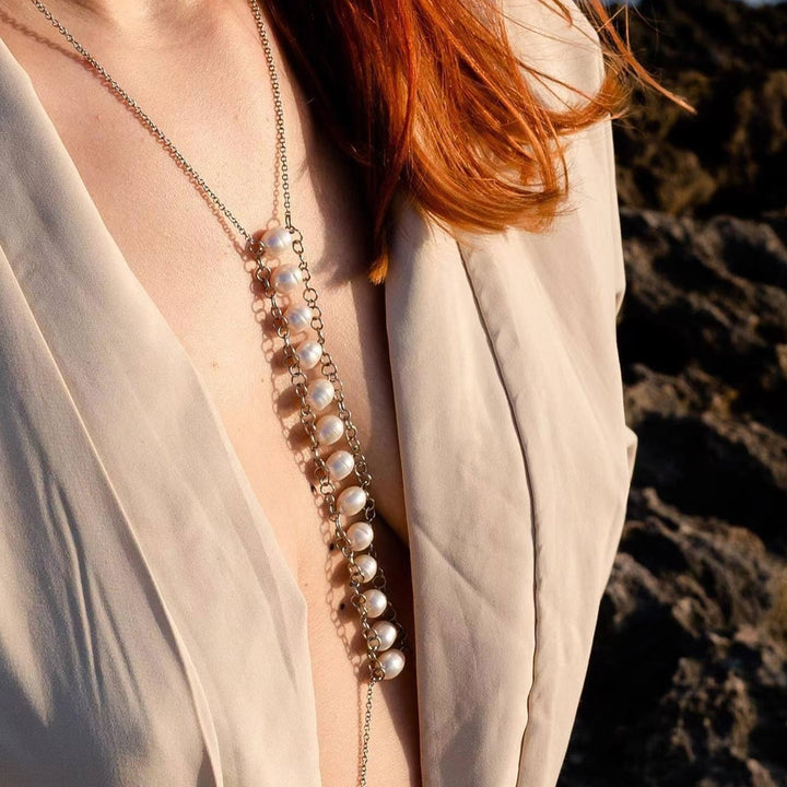 Pearl Chest Chain Necklace Body Accessories Festival Bra Bead Belly Waist Chain Harness Women Jewelry Summer Bikinis Body Chain