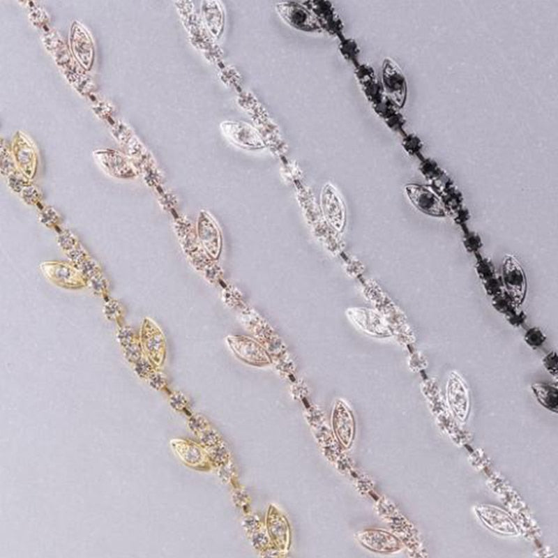 1 Piece Leaf Glitter Shoulder Chain Shoulder Strap Bra Strap Rhinestone Bridal Dress Accessories For Women Wedding Jewelry