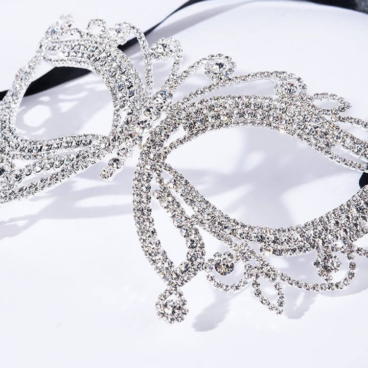 Rhinestone Crystal Butterfly Mask for Face Women Halloween Masquerade Accessories