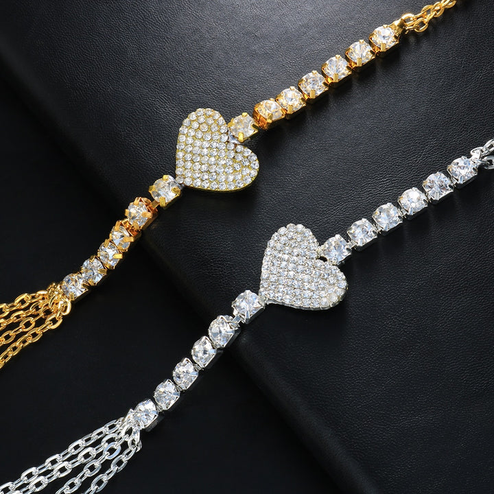 Chain Rhinestone Heart Body Chest Bracket Chain Cross Belly Bikini Accessories Crystal Bra Harness Body Jewelry