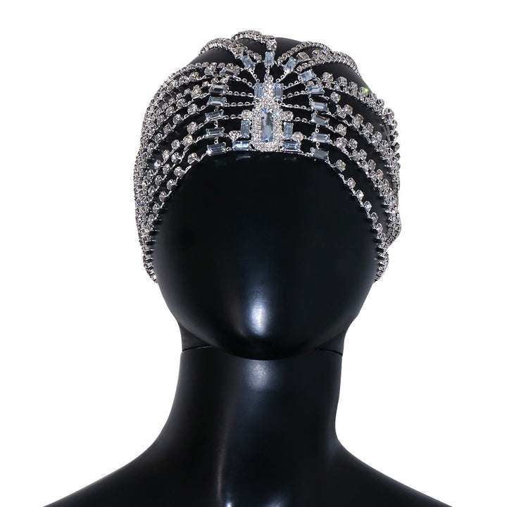 Rhinestone Bridal Headband Hat Forehead Hair Accessories Wedding Jewelry Crystal Head Chain Women Headpiece