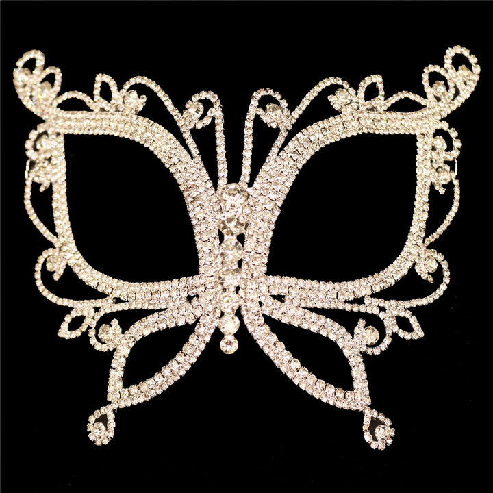 Rhinestone Crystal Butterfly Mask for Face Women Halloween Masquerade Accessories