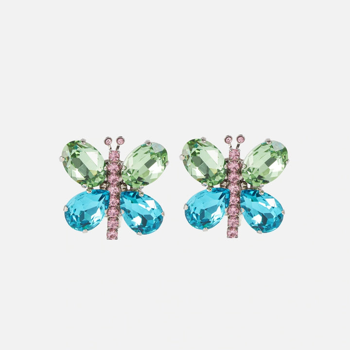 Colorful Crystal Butterfly Ear Clip Earrings No Piercing Jewelry Fashion Women Clip Earrings Ear Accessories