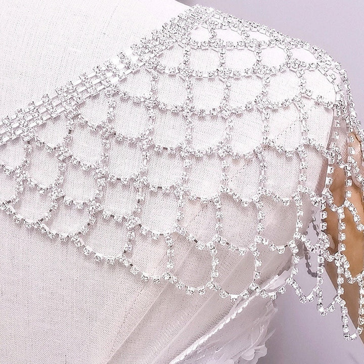 Mesh Rhinestone Shoulder Chain Necklace Wedding Accessories Dress Clothing Bride Body Chain Body Jewelry