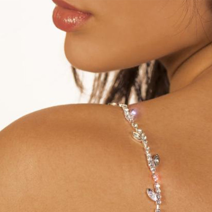 1 Piece Leaf Glitter Shoulder Chain Shoulder Strap Bra Strap Rhinestone Bridal Dress Accessories For Women Wedding Jewelry