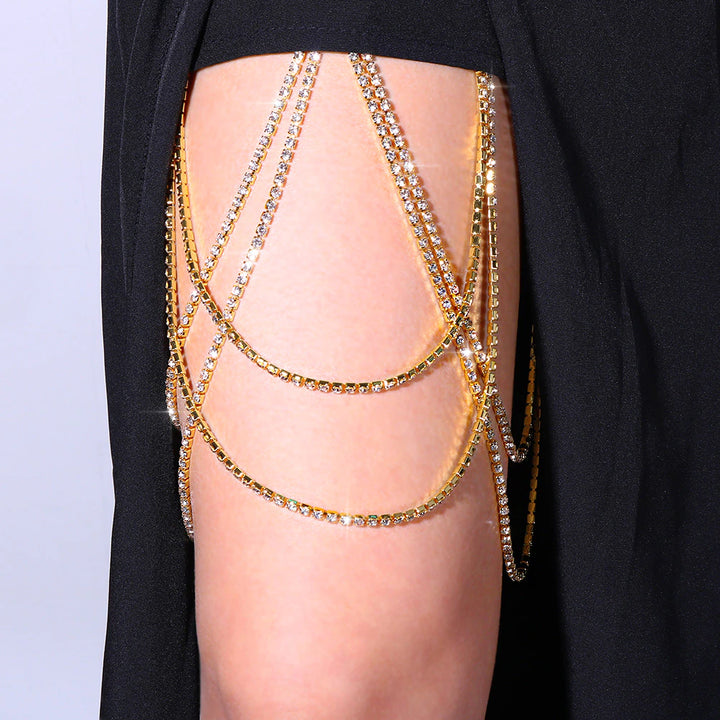 Rhinestone Multi Layered Crystal Leg Chain Thigh Chain Body Chain Body Jewelry